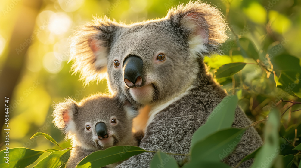 Fototapeta premium Koala in the wild. Beautiful extreme close-up. Printable photo with Instant Download. Digital photography. Art Decor. Digital art.