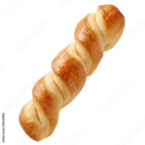 A freshly baked twisted bread roll with a golden brown crust, perfect for enjoying with butter or dipping in sauces. transparent background