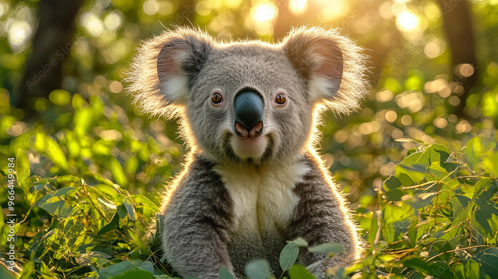 Fototapeta premium Koala in the wild. Beautiful extreme close-up. Printable photo with Instant Download. Digital photography. Art Decor. Digital art.