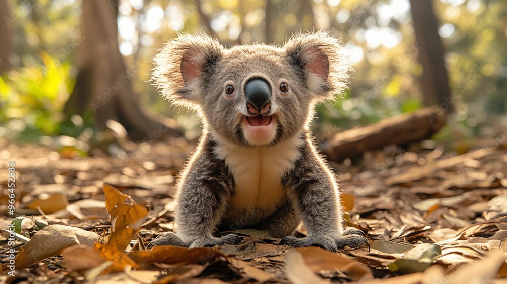 Obraz premium Koala in the wild. Beautiful extreme close-up. Printable photo with Instant Download. Digital photography. Art Decor. Digital art.