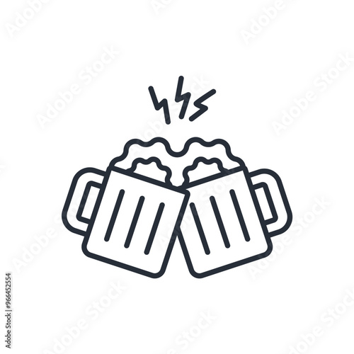cheers icon. vector.Editable stroke.linear style sign for use web design,logo.Symbol illustration.