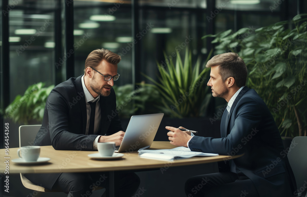 Business people colleagues discussing project together at meeting in office, businessmen talking Business people colleagues discussing project together at meeting in office, businessmen talking