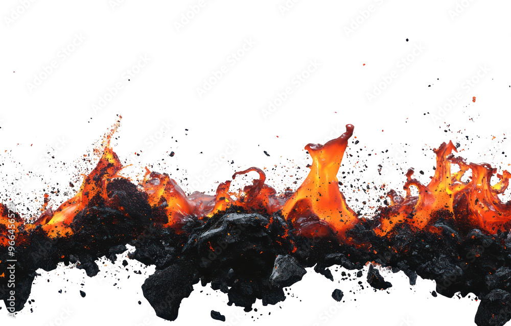 Lava splash border line eruption volcano flames. Lava splash border line eruption volcano flames.