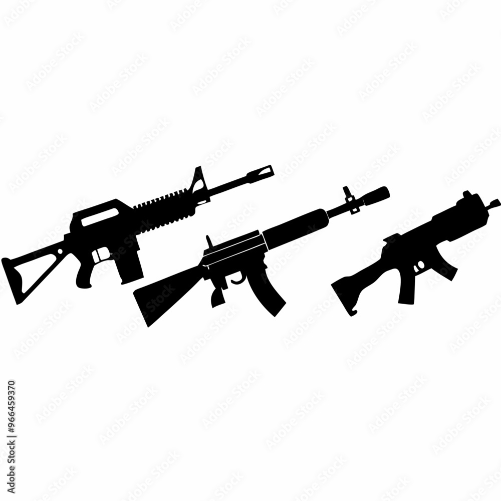 design silhouettes of well-known assault rifles, including the ar-15 ...