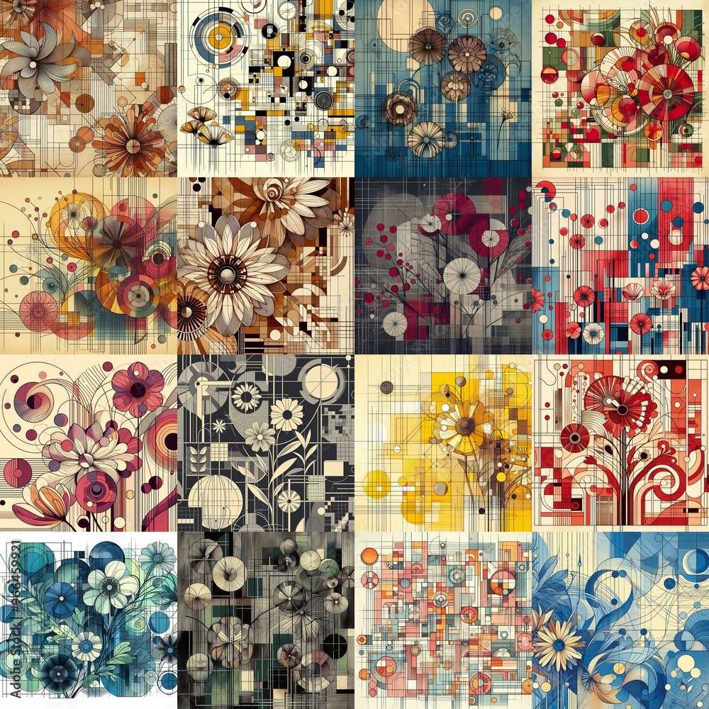 Obraz premium Illustration of flowers. Modern art style