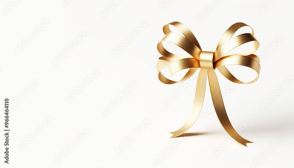 Golden bow on a white background Golden bow on a white background