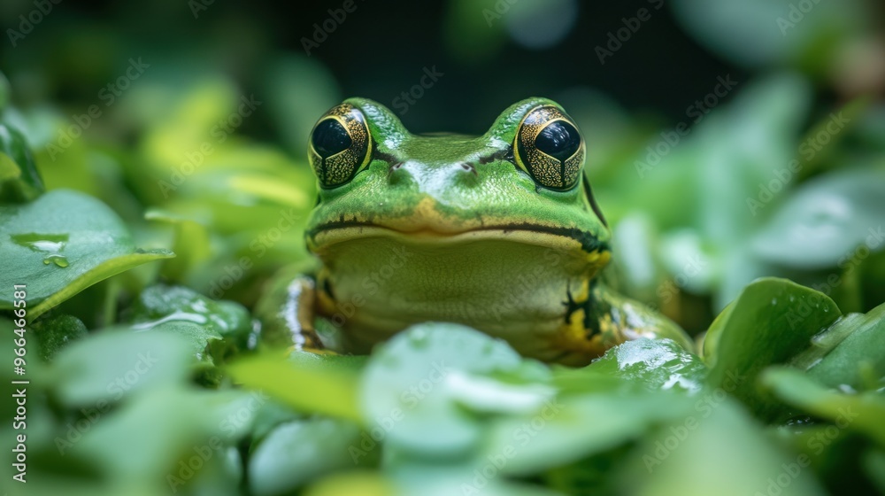 Naklejka premium Green Frog Close-Up