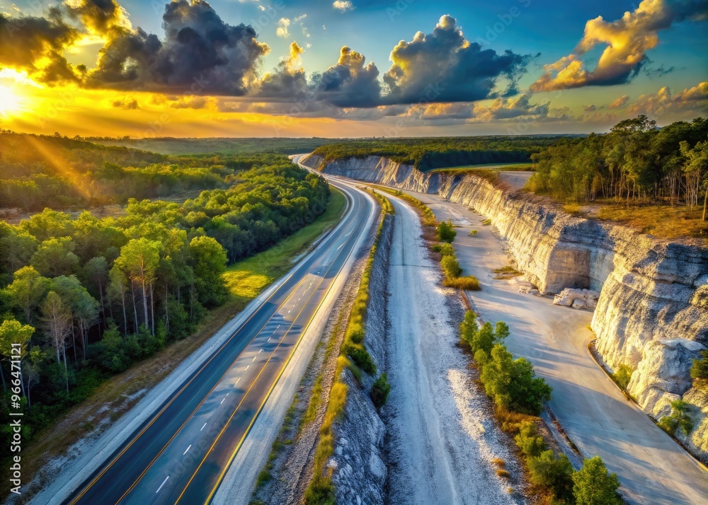 Fototapeta premium highway in the sunset