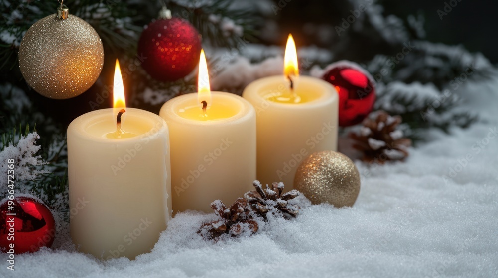 Christmas Candles in the Snow Christmas Candles in the Snow
