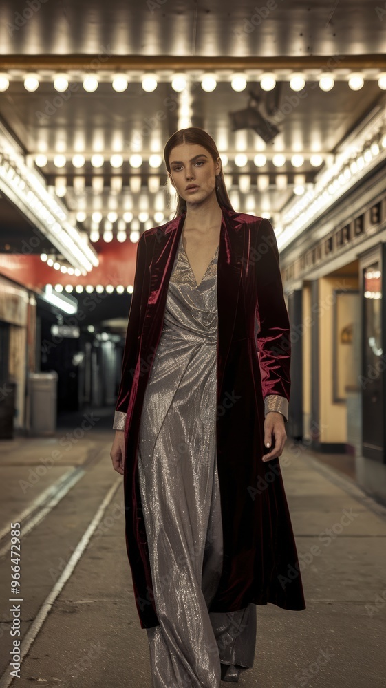 Fototapeta premium Elegant Evening Fashion in Velvet and Satin