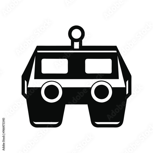 Stereoscope silhouette black vector art , Photographer silhouette vector art illustration.