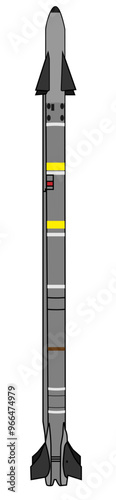 Infrared Guided Air to Air Missile Vector Drawing