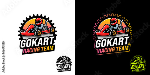 A vibrant vector illustration of go-kart racing. The design features dynamic lines, and bold colors depicted with sleek details.