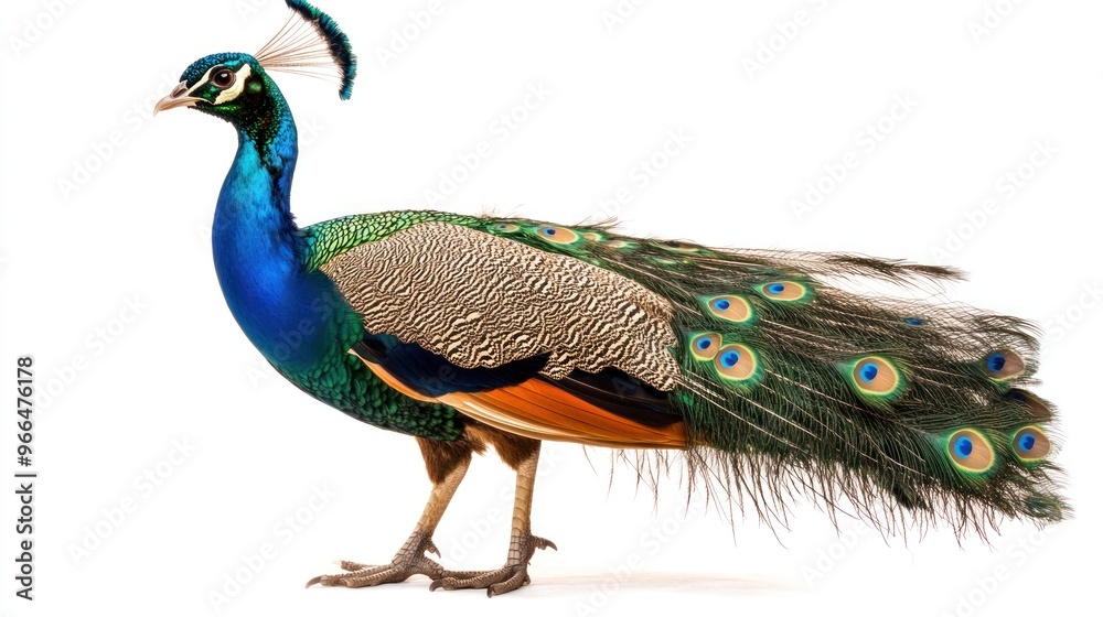 Obraz premium A Peacock with Beautiful Feathers