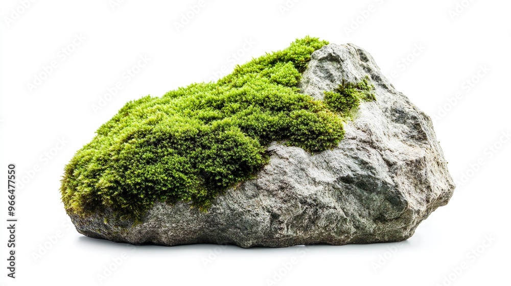 A large rock covered in green moss A large rock covered in green moss