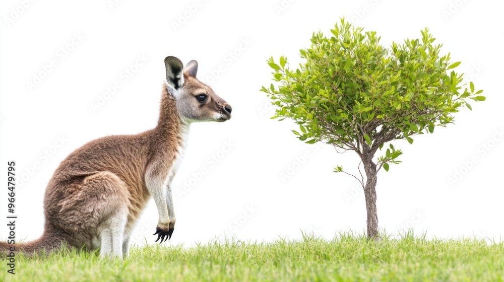 Obraz premium Kangaroo and a tree