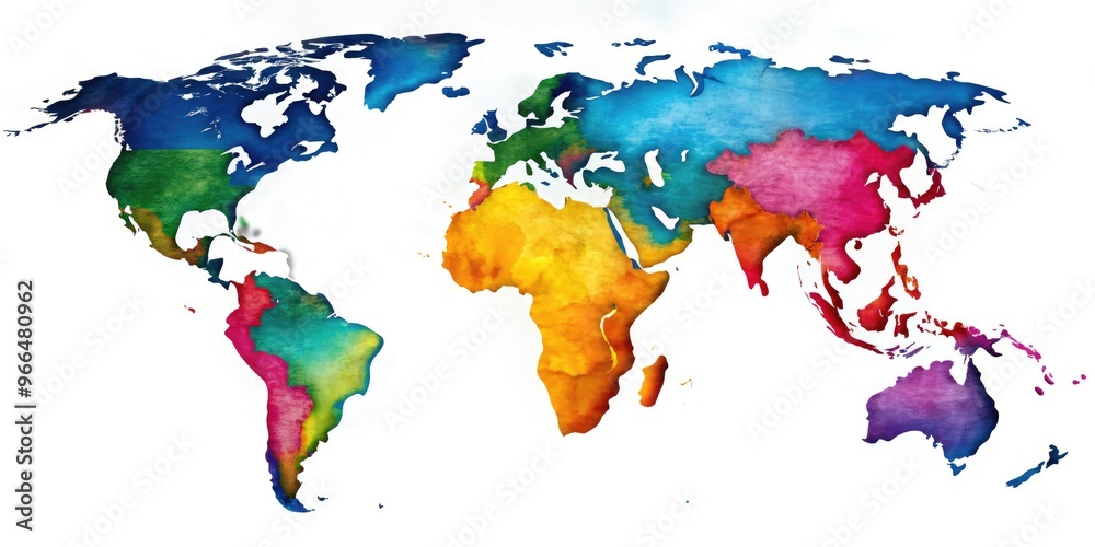 Φωτογραφία Vibrant illustration of Sri Lanka highlighted on a colorful world map, showcasing its unique shape and strategic location in the Indian Ocean