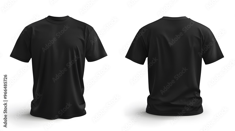 Plain black t-shirt mockup design. front and rear view Plain black t-shirt mockup design. front and rear view