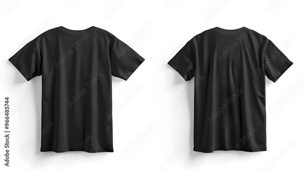 Plain black t-shirt mockup design. front and rear view Plain black t-shirt mockup design. front and rear view