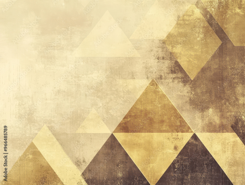 Grunge textured background with brown and golden geometric triangles and distressed patterns. Grunge textured background with brown and golden geometric triangles and distressed patterns.