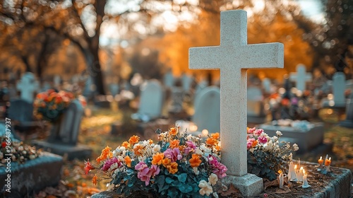Catholic All Saints' Day background at sunrise