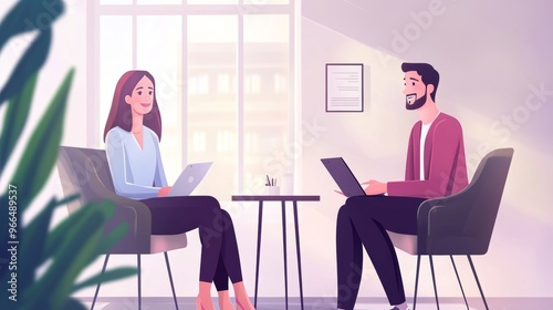 Fototapeta Naklejka Na Ścianę i Meble -  interview hiring concept illustration