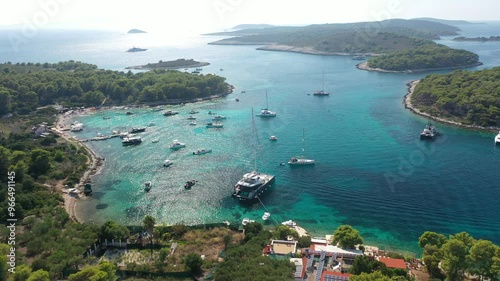 Drone Footage of Tri Grede Bay, Zdrilca - Pakleni Islands, Croatia photo