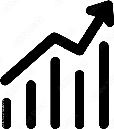 Graph icon, growth and business statistics concept image