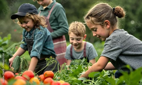 Wallpaper Mural A family participating in a farm-to-table cooking class, harvesting fresh ingredients and learning to prepare farm-fresh meals. Video Torontodigital.ca