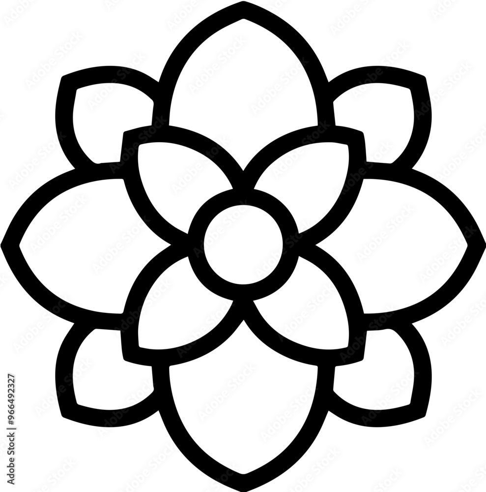 Flower icon: simple design symbolizing nature and life Flower icon: simple design symbolizing nature and life