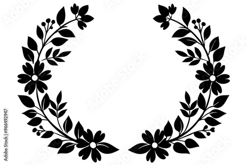 graphic with a black elegant plant ornament