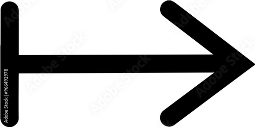 Line icon in the form of an arrow pointing to the right