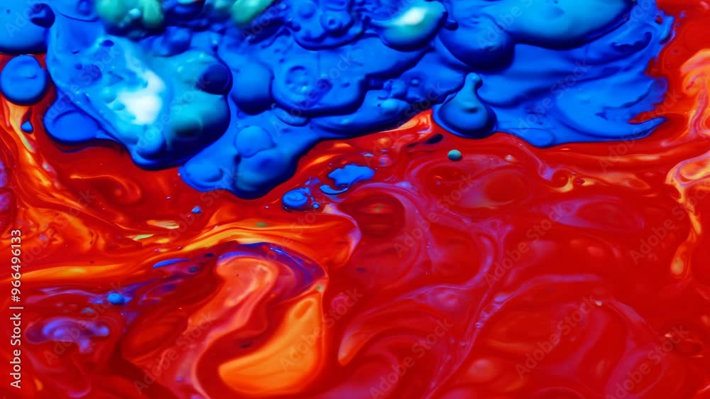 Vibrant Red and Blue Paint Abstract Vibrant Red and Blue Paint Abstract