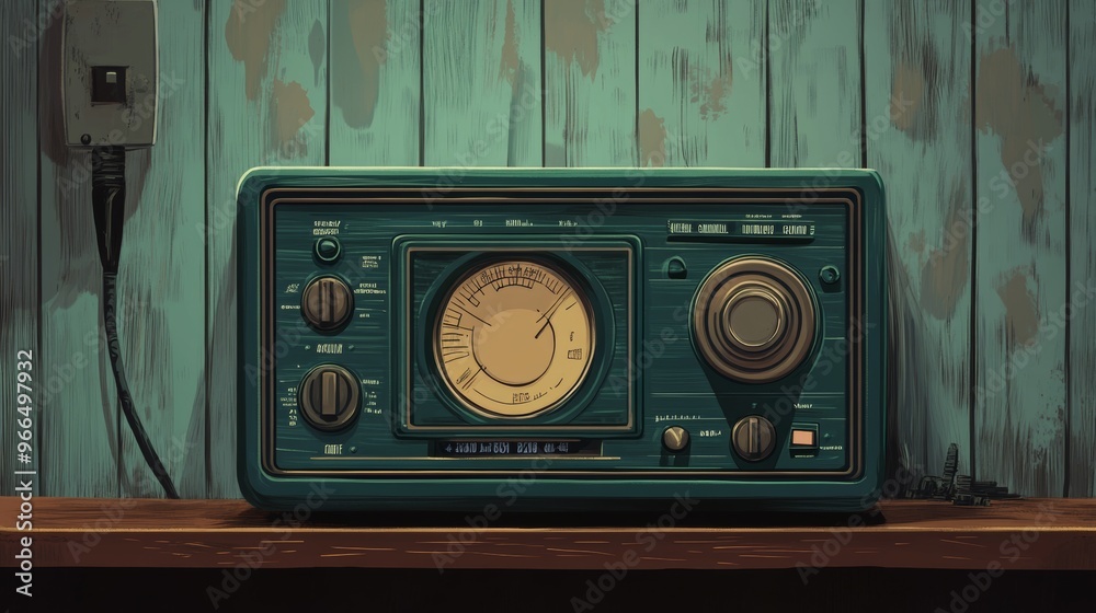 Obraz premium old tv in the room illustration 