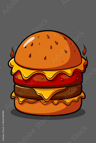 a gourmet hamburger, exuding opulence and vibrancy, with dynamic elements such as splashes of rich,