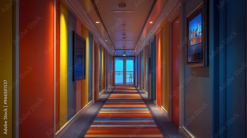Colorful Hallway on a Cruise Ship Colorful Hallway on a Cruise Ship
