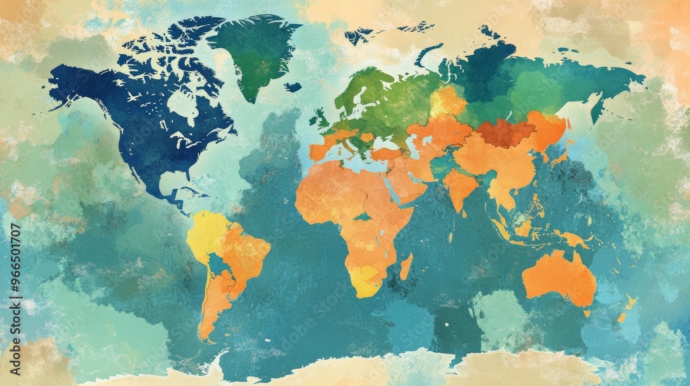 Naklejka premium wold map illustration 