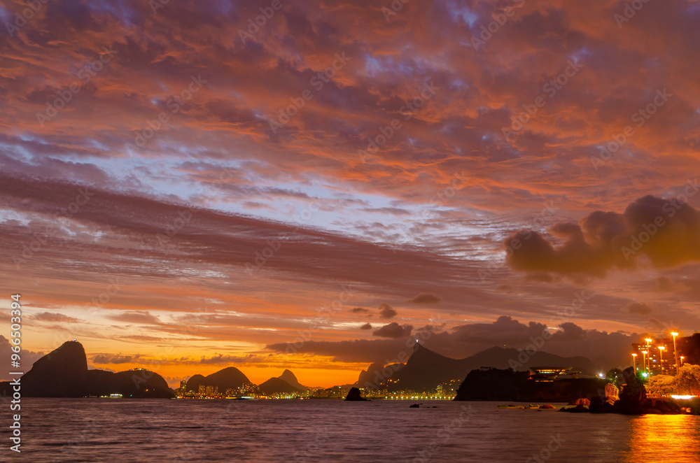 Icaraí Beach at Niterói in Rio de Janeiro. Praia de Icaraí, Niterói ...