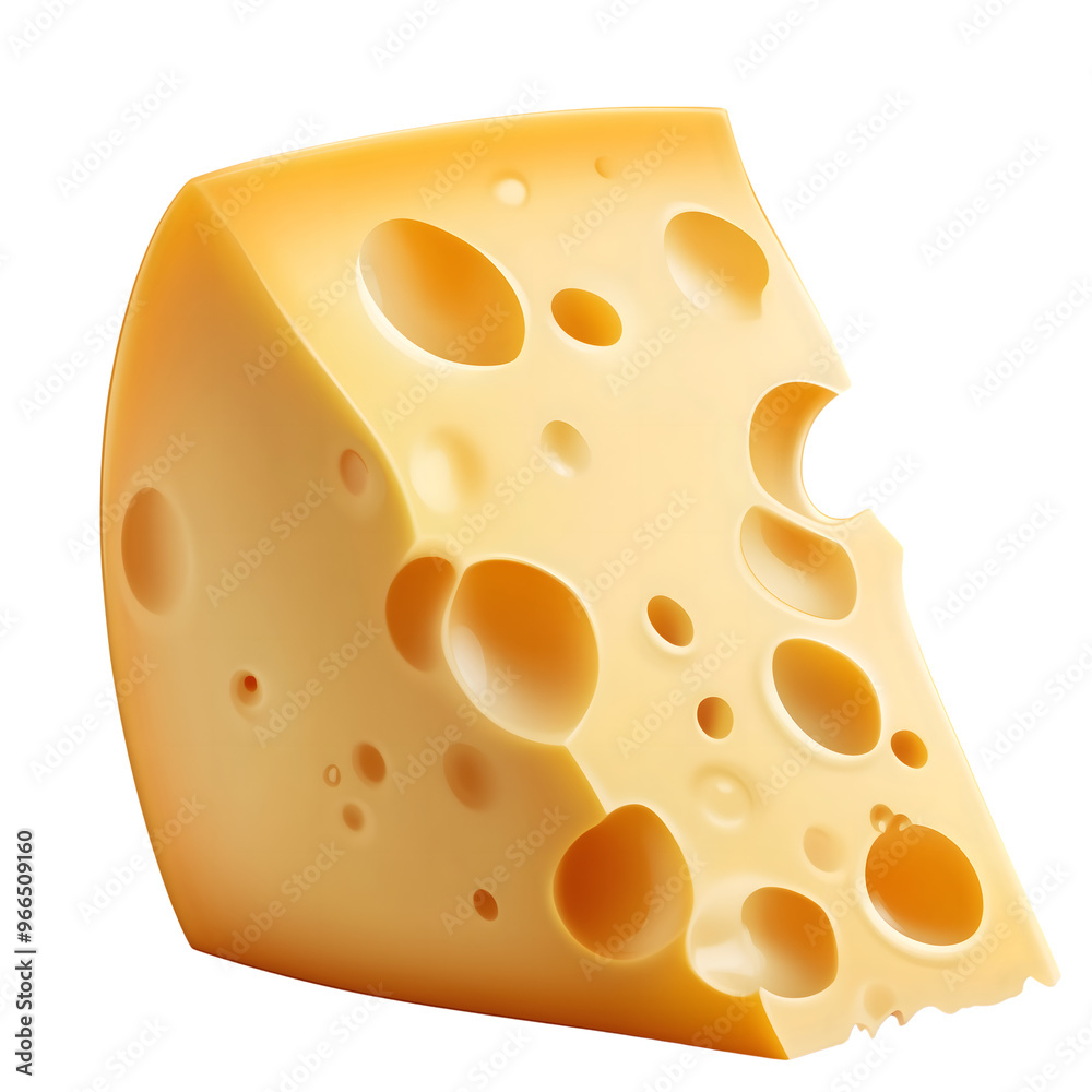 yellow cheese slice isolated on transparent background Generative Ai. yellow cheese slice isolated on transparent background Generative Ai.