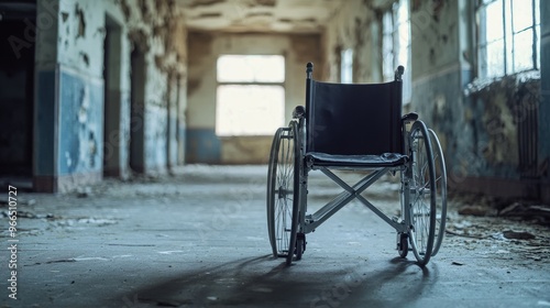 Wheelchair in Abandoned Building photo