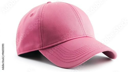 Pink Baseball Cap on White Background