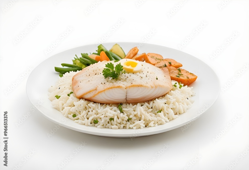 Rice in fish is very nice locking. White in background Rice in fish is very nice locking. White in background
