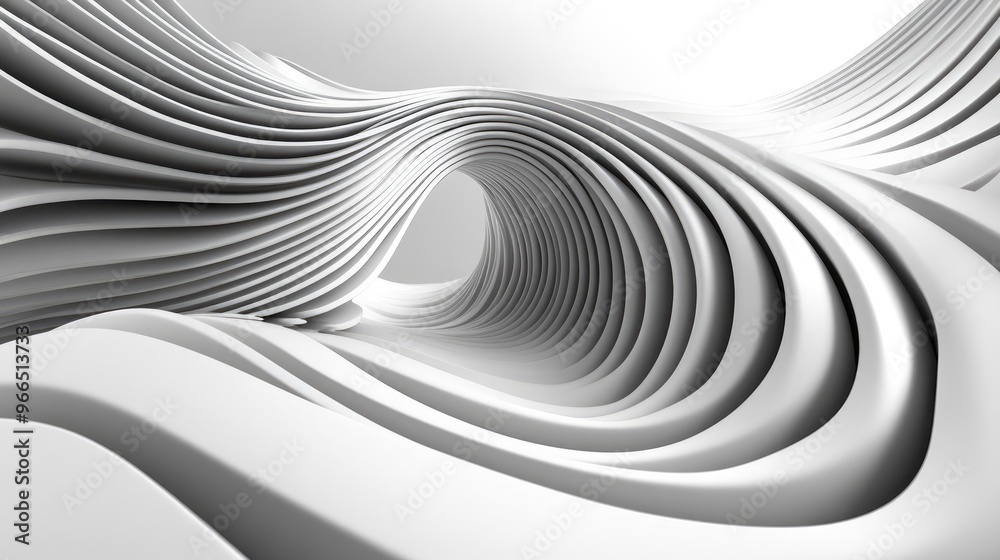 Abstract White Curves and Waves - Modern Futuristic 3D Design Background Abstract White Curves and Waves - Modern Futuristic 3D Design Background