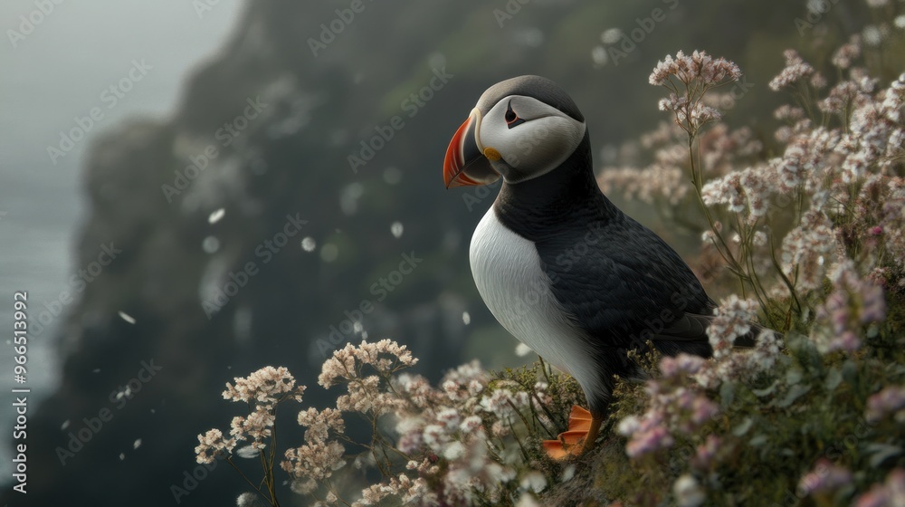 Naklejka premium Puffin on the Cliffs