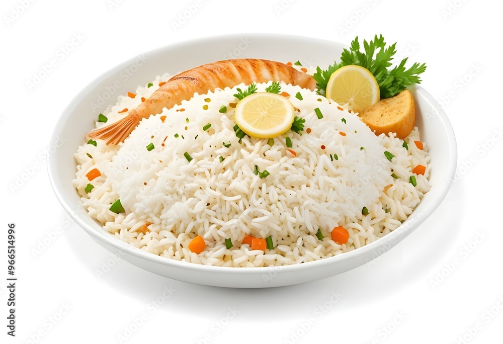 Rice in fish is very nice locking. White in background Rice in fish is very nice locking. White in background