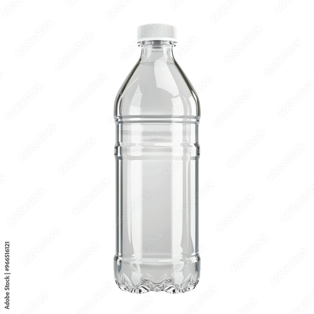 Clear plastic water bottle isolated on a white background, perfect for hydration and lifestyle visuals. Clear plastic water bottle isolated on a white background, perfect for hydration and lifestyle visuals.