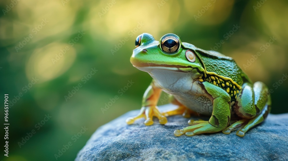 Green Tree Frog on a Rock Green Tree Frog on a Rock