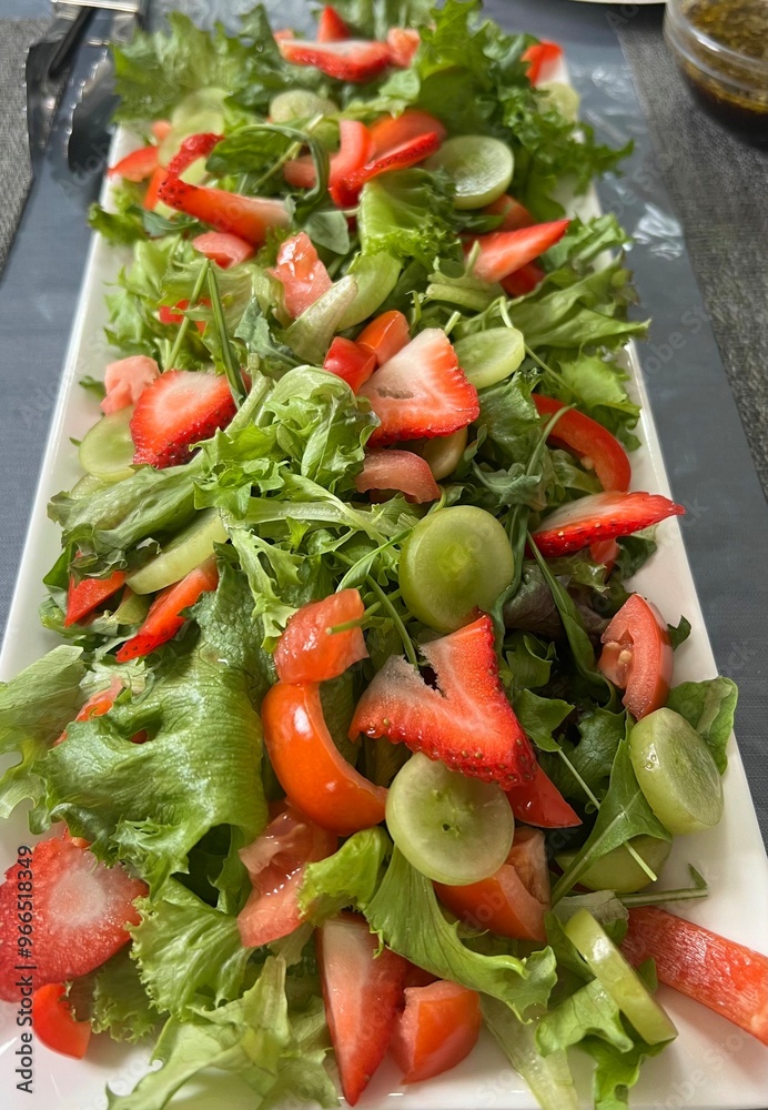 Strawberry salad with green grapes Strawberry salad with green grapes