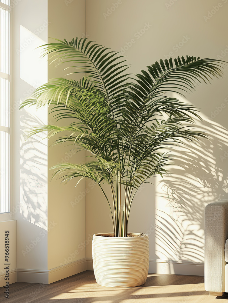 Fototapeta premium An Arecaceae Plant in Living Room with Natural Lighting