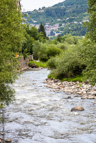 Aghstev river riverbed in Dilijan city, Armenia photo